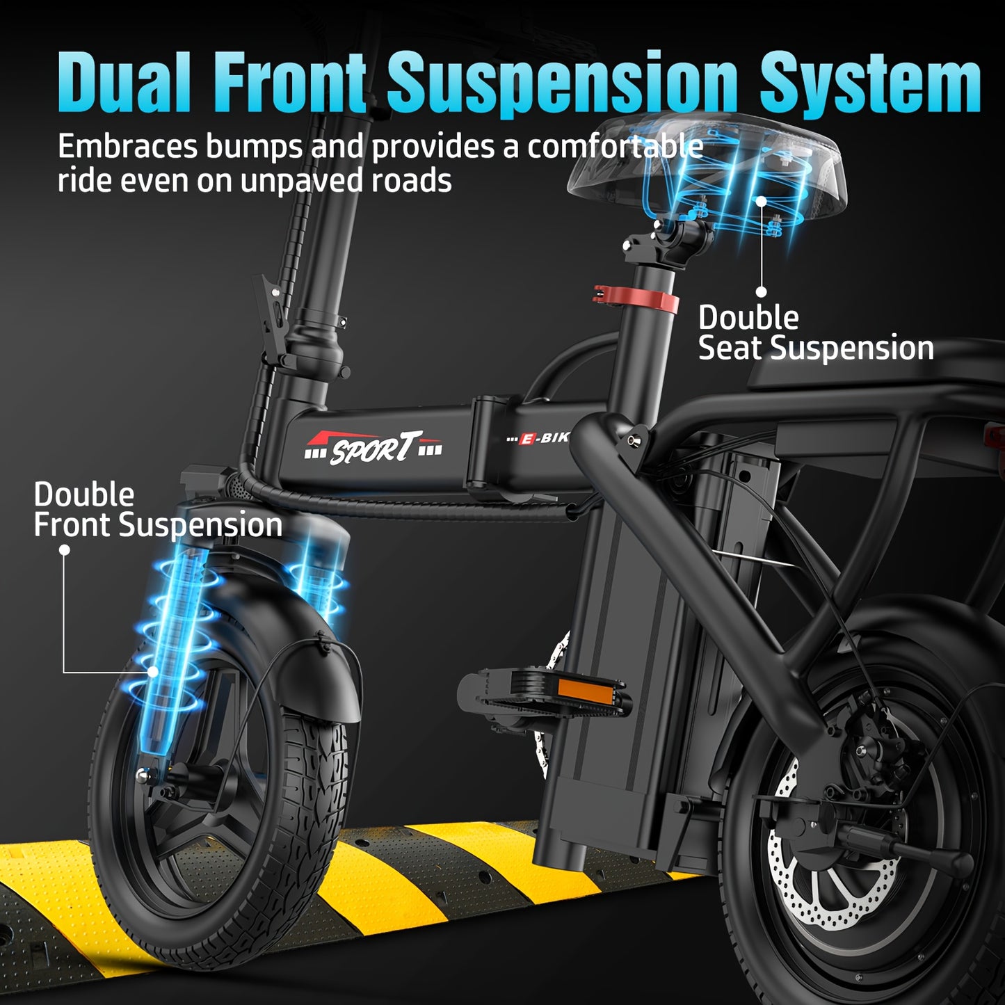 This Folding Electric Bike Features a Powerful 500-Watt Motor, Capable of Reaching Speeds of 25 Miles Per Hour. It Comes with 14-Inch Tires And a Detachable 48-Volt 10 Amp-Hour Battery, Making It Ideal for Adults Commuting in