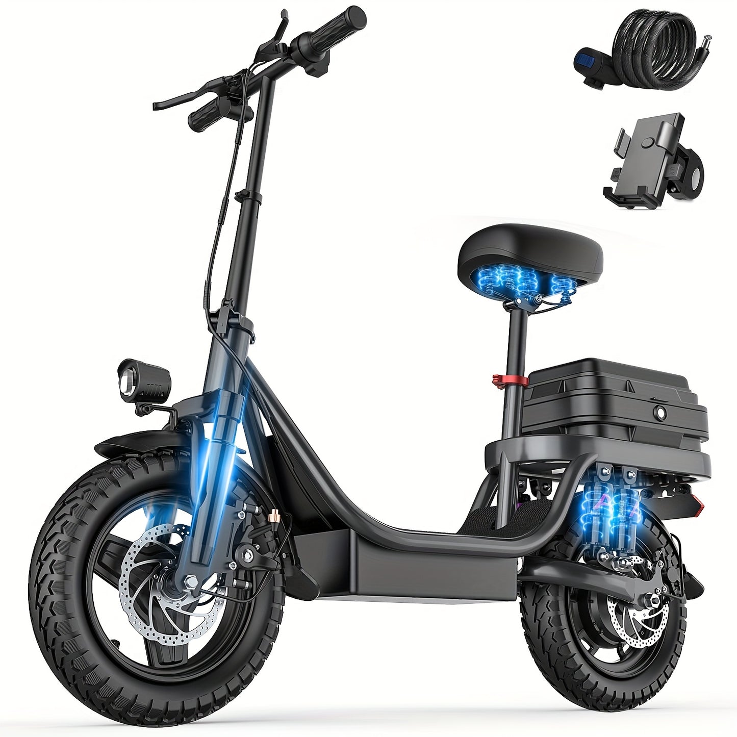 Uplee Peak Power 500W Electric Bicycle for Adults, 20MPH with Full Shock Absorption for a Comfortable Ride, Available with 48V8AH/10AH/15AH/17.5AH Batteries, Offering a Range of 10-35 Miles. Features a 14'' Tubeless Off-Road