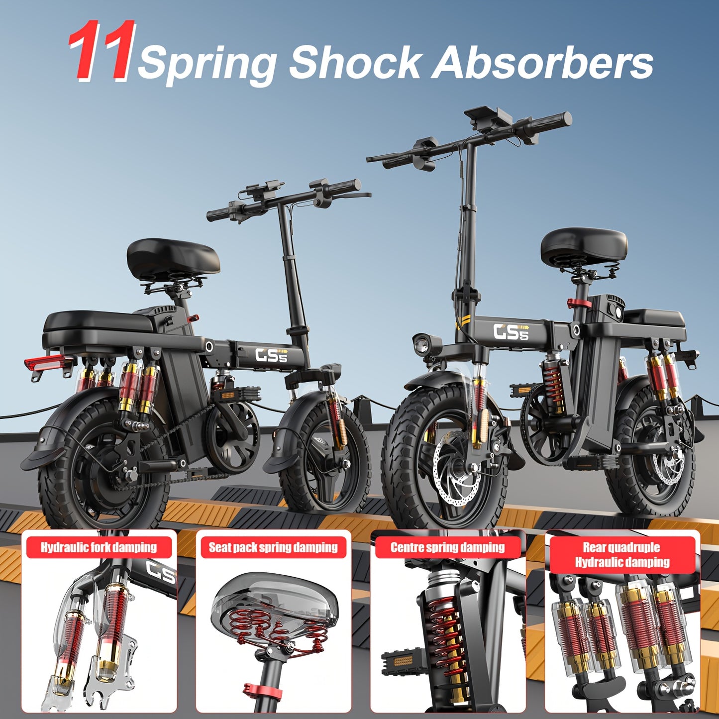 Adult Folding Electric Bicycle | 500W Motor, 20 Mph Speed, 10-35 Mile Range, 14-inch Compact Size, Disc Brakes, City Commuting Electric Bike, High-quality Accessories, Alloy Steel Wheels, Classic Style