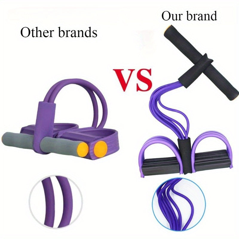 Six-Tube Upgraded High-Tension Resistance Band - Ergonomic Design, Durable Purple Resistance Bands, Suitable for Home Gym, Cardio Exercise, and Strength Training, Exercise Accessory, Fashionable Sports Equipment, Comfortable