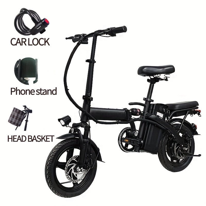 14 Inch Foldable Electric Bicycle, Clearance Dealership, 330 Pound Load-bearing Capacity, Max Speed Of 20 MPH, 48V Lithium Battery, Range Of Approximately 18-28 Miles, Portable Folding Design, Outdoor Cycling Exercise, Urban