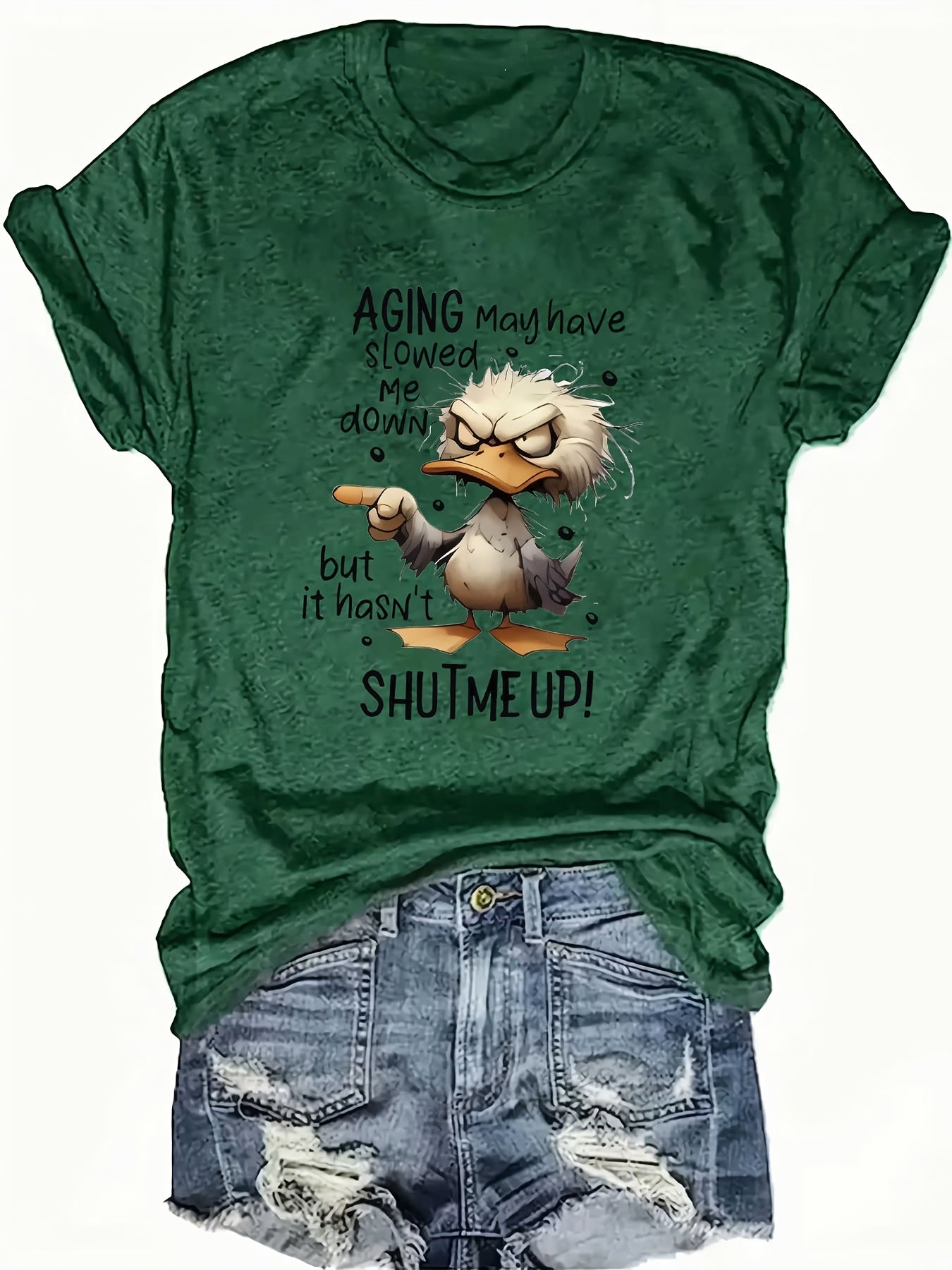2025 Summer Collection, Women's Short Sleeve Casual Print Round Neck Top, Elegant