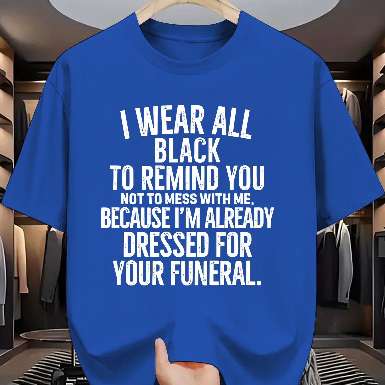 Funny Funeral Threat T-Shirt - "I Wear All Black to Remind You Not to Mess with Me" Saying - Olive Green Crew Neck Tee - Lightweight Summer Shirt for Men & Women - Casual Casual Attire Costume Party Outfit - Sarcastic Dark Hu