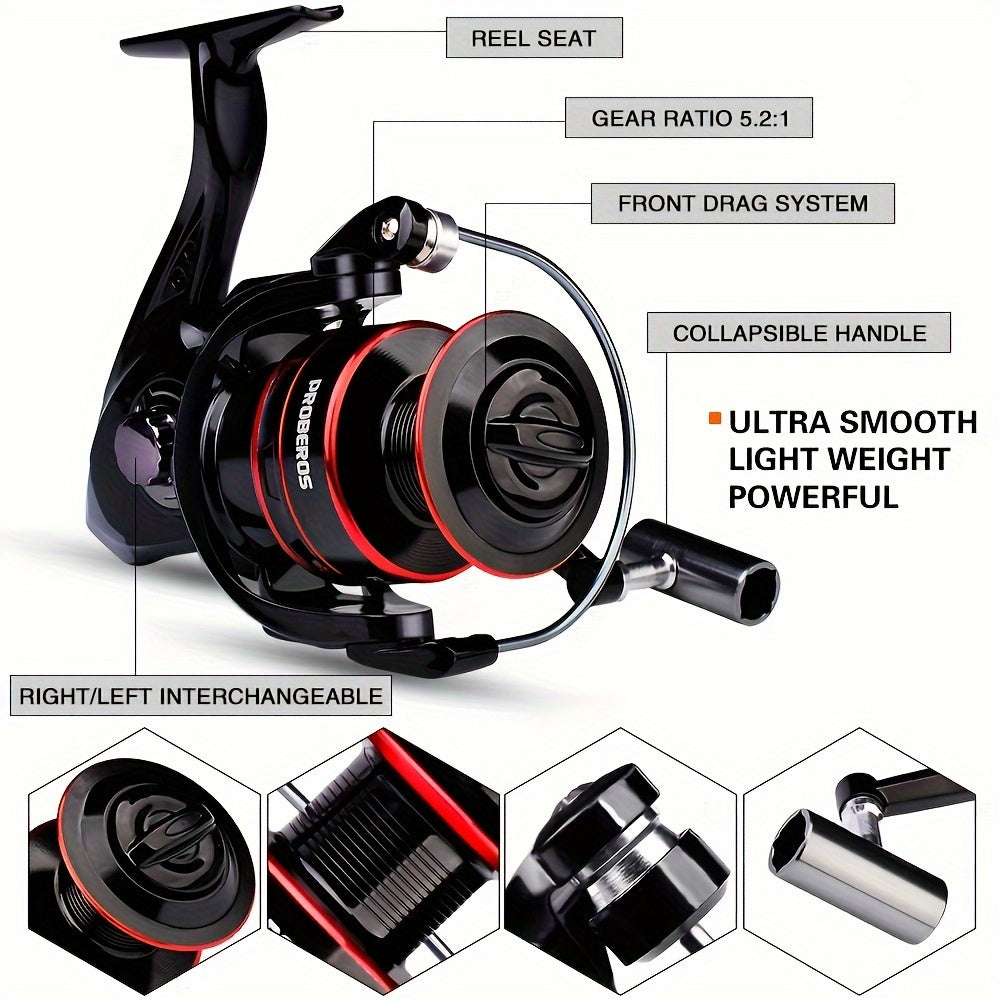 Ultralight Carbon Fishing Rod Set with Spinning Wheel and Long Cast Capability - Complete Tackle Package for Sea Fishing