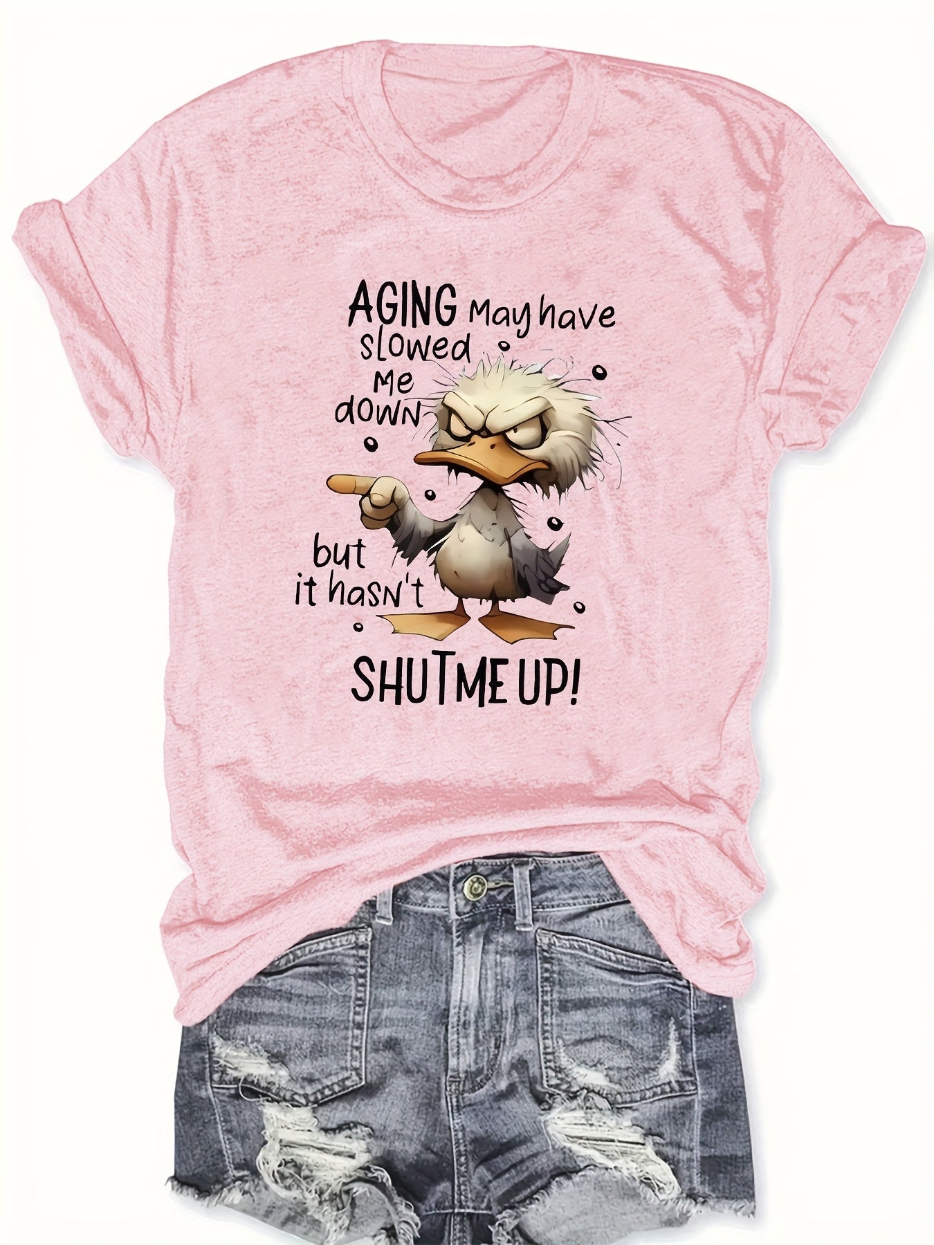 2025 Summer Collection, Women's Short Sleeve Casual Print Round Neck Top, Elegant