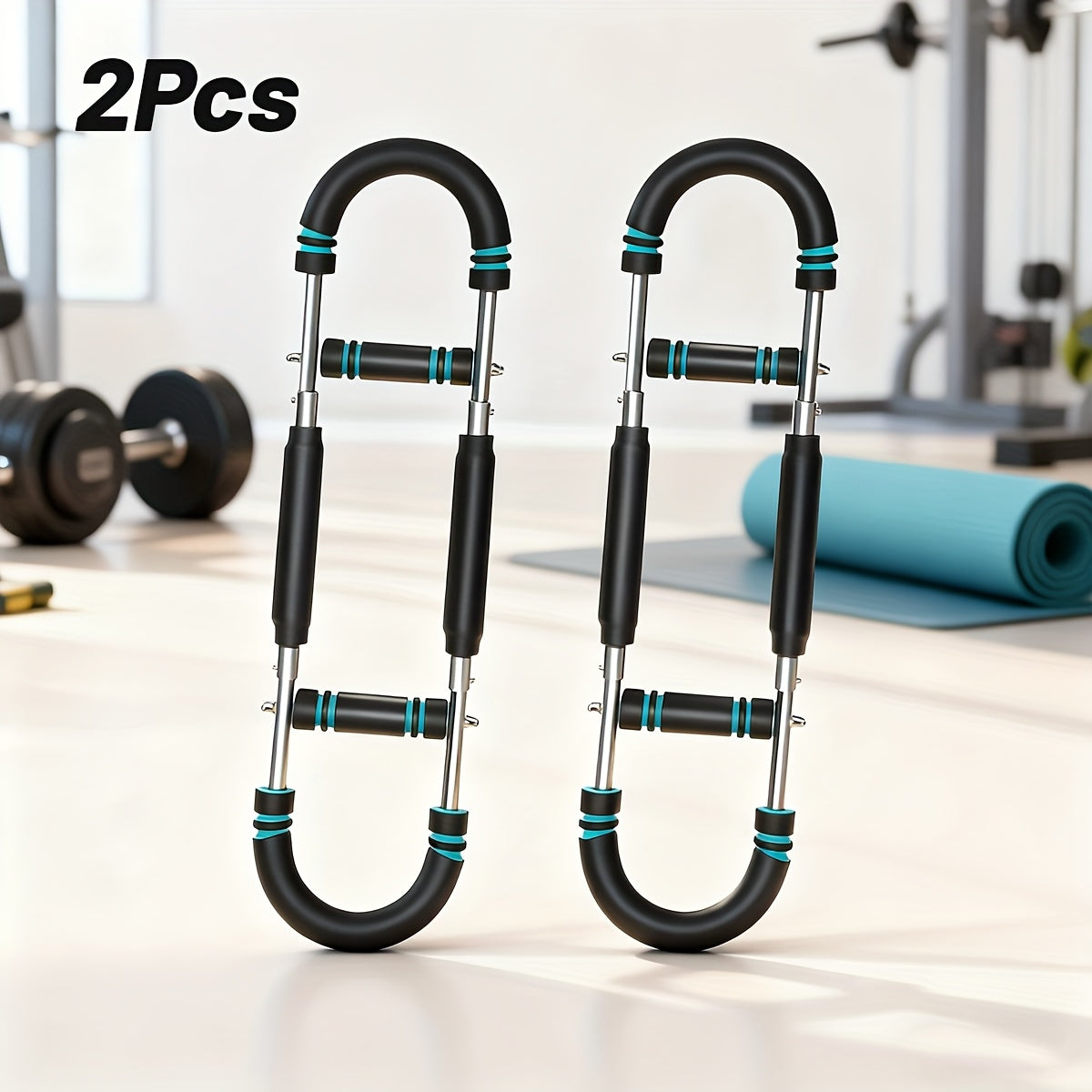 Arm Strength Trainer U-shaped Multi-functional Adjustable Forearm Strengthener Chest Exercise Equipment, Triceps, Portable Spring Resistance 2 Levels Of Adjustable Resistance Bands, Comfortable Grip, Detachable Design, 60-100