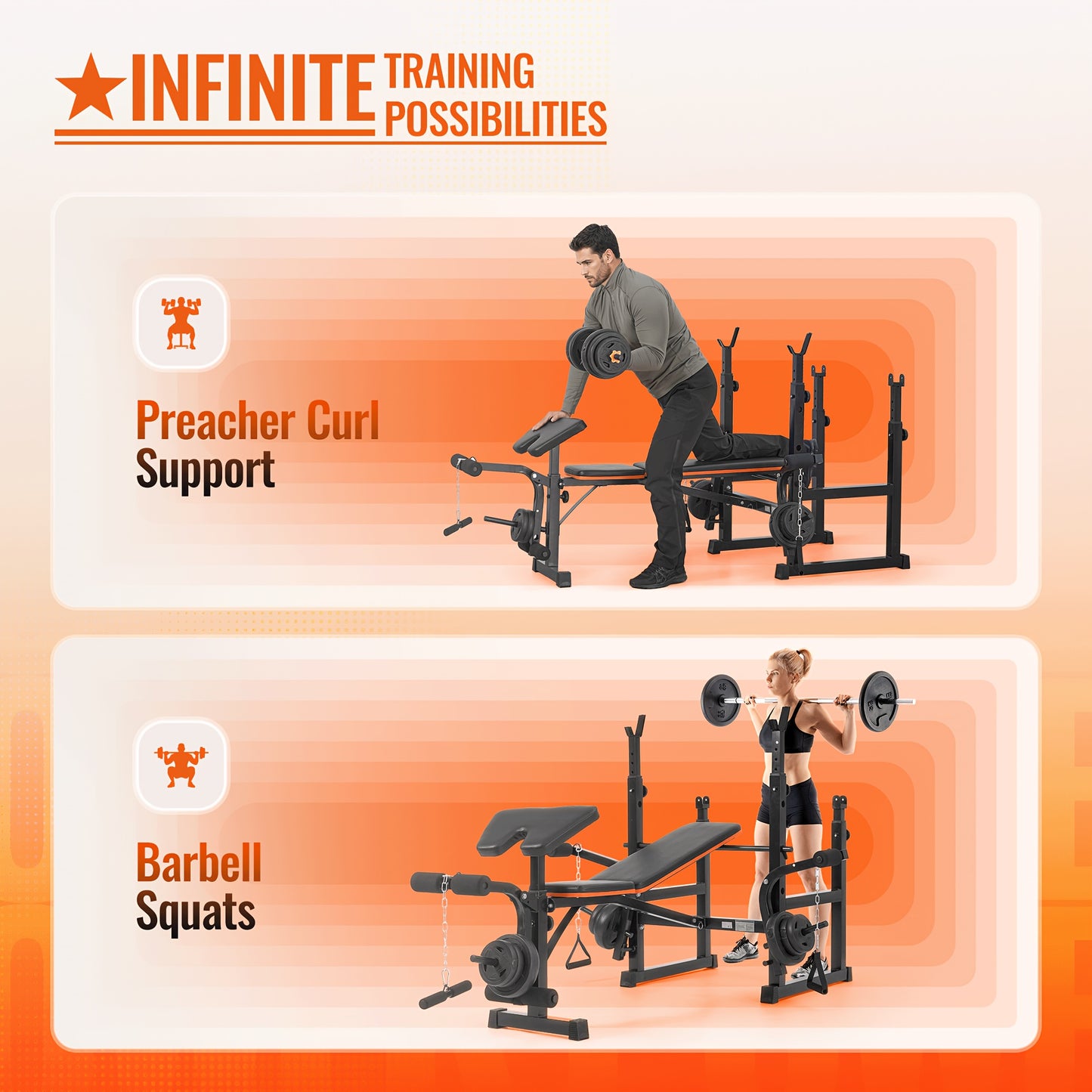 Durable 600lbs 7-in-1 Adjustable Weight – Multi-Function Workout Set With Barbell Rack & Leg Extension For Complete Full Body Strength Training At Home Gym | Ideal Valentine'S Day Gift For Achieving Your Fitness Goals
