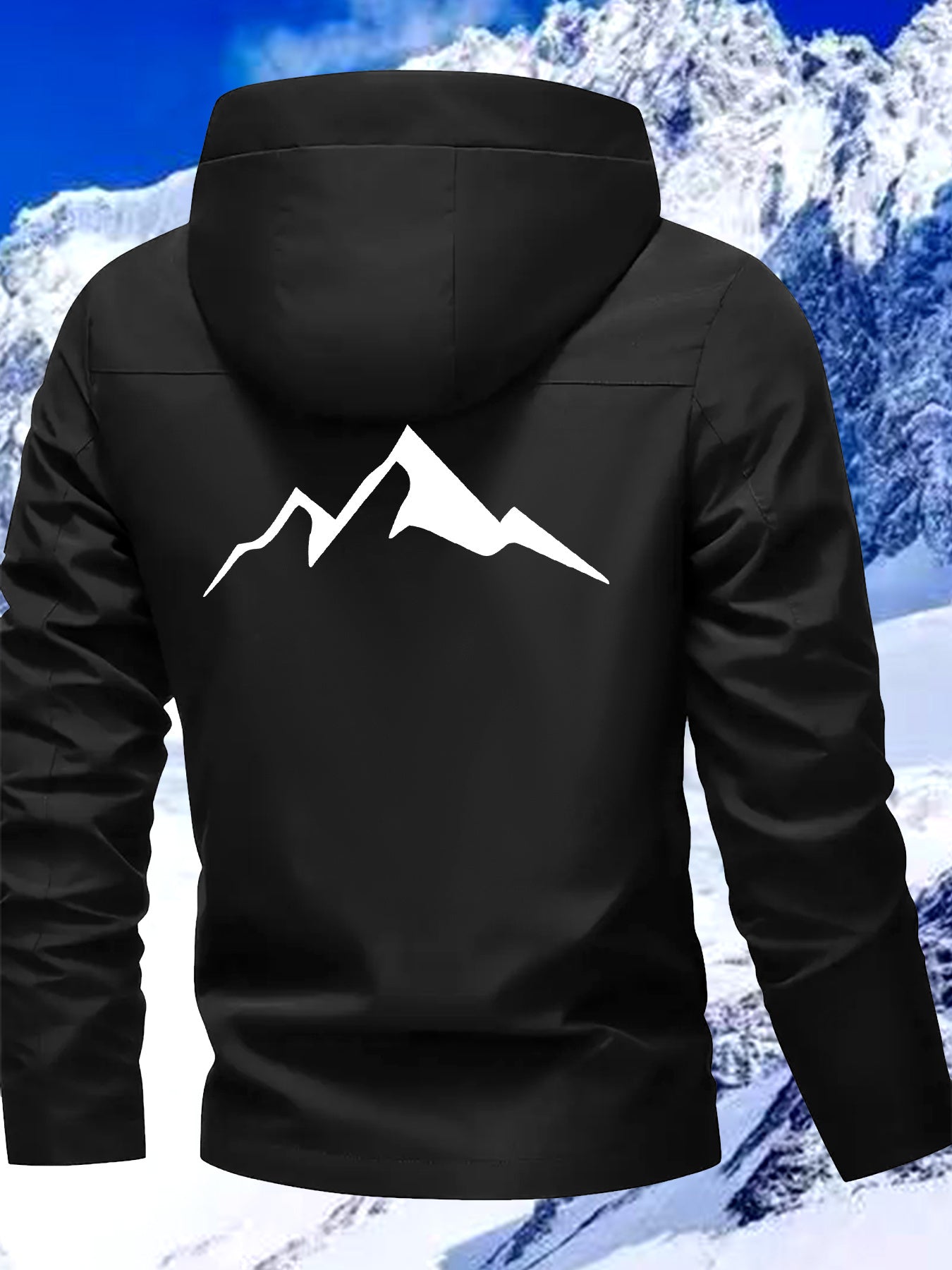 New Couple's Snow Mountain Print Jacket, All-Weather Windproof Outdoor Hiking Jacket for Men and Women