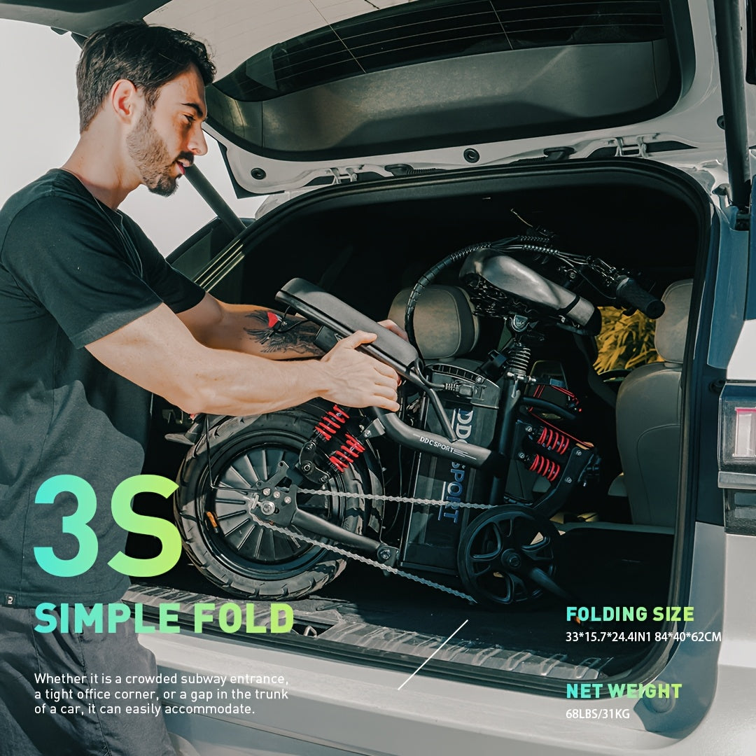 M1 Electric Bicycle for Adults Featuring a Basket, (960Wh)700W Peak Motor, 32 Miles Range, 20MPH Commuter E-Bike with 48V 20AH Removable Battery, 14" All-Purpose Tire, 385 Lbs Capacity, LCD Display & Dual Disc Brake, 11-Shock