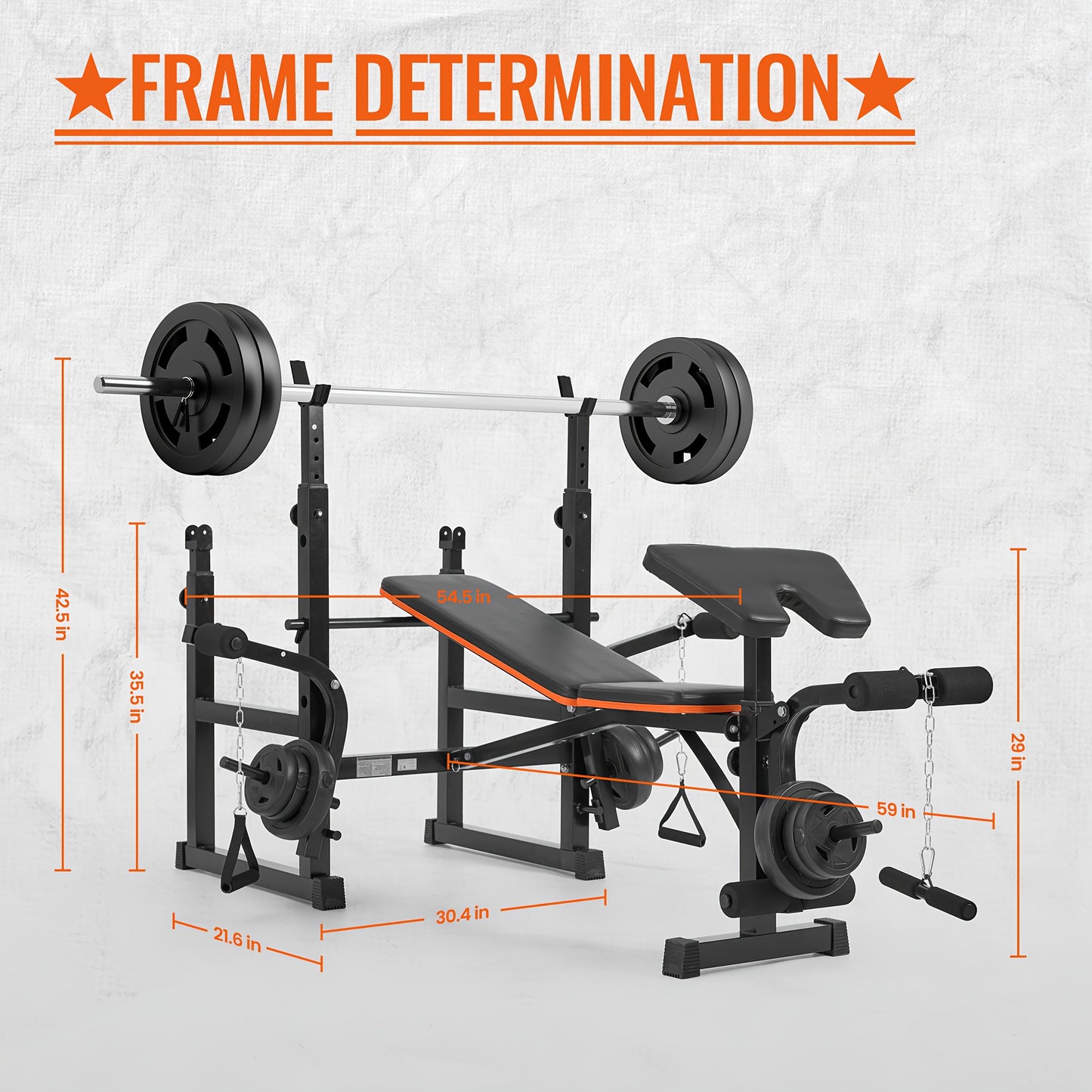 Durable 600lbs 7-in-1 Adjustable Weight – Multi-Function Workout Set With Barbell Rack & Leg Extension For Complete Full Body Strength Training At Home Gym | Ideal Valentine'S Day Gift For Achieving Your Fitness Goals