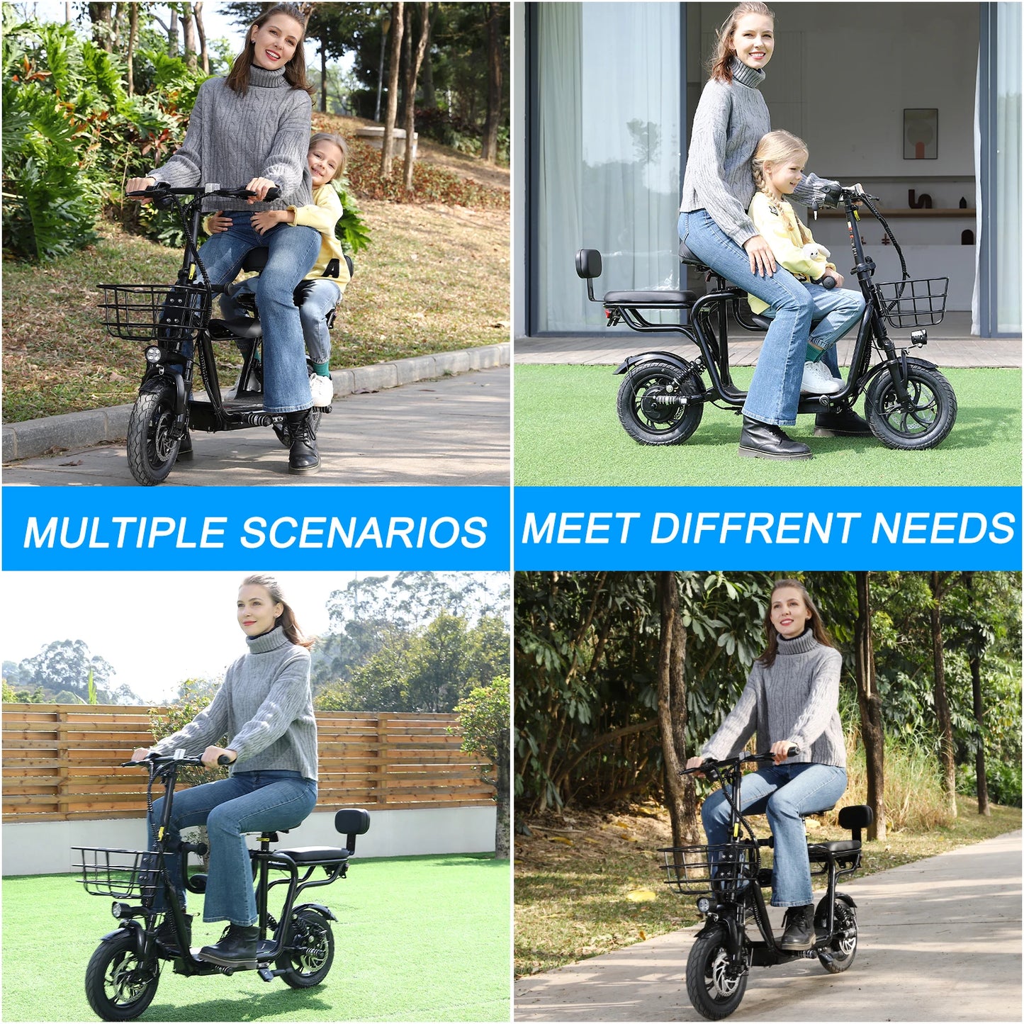 36V E Scooter with Seat,Adults Electric Scooter with 500W Power Motor 17.4mph 20 Mile,with Height Adjustable Seat & Dual Brakes