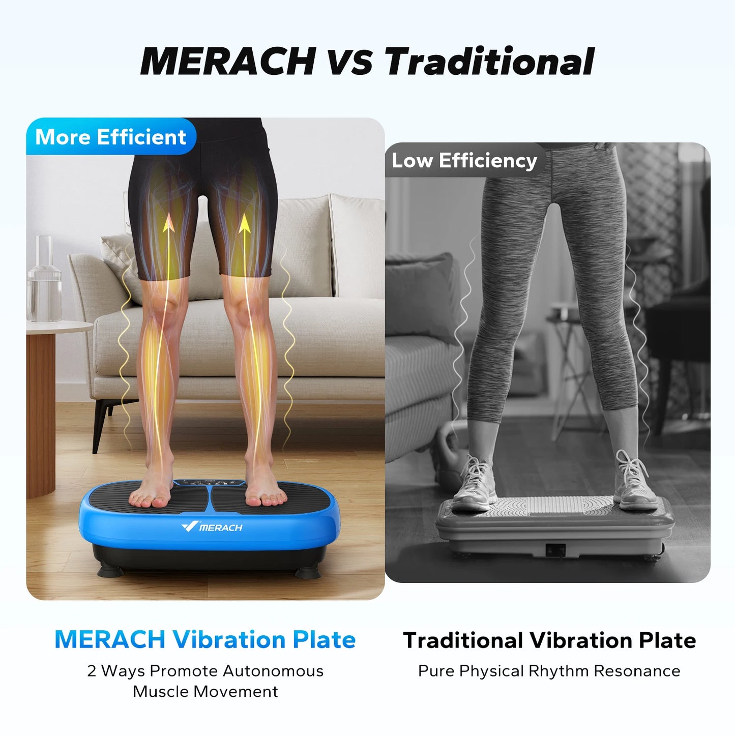 MERACH EMS Vibration Plate Exercise Machine for Lymphatic Drainage Relieve Pain Help Sleep Fat Burning&Weight Loss Exercise Fit