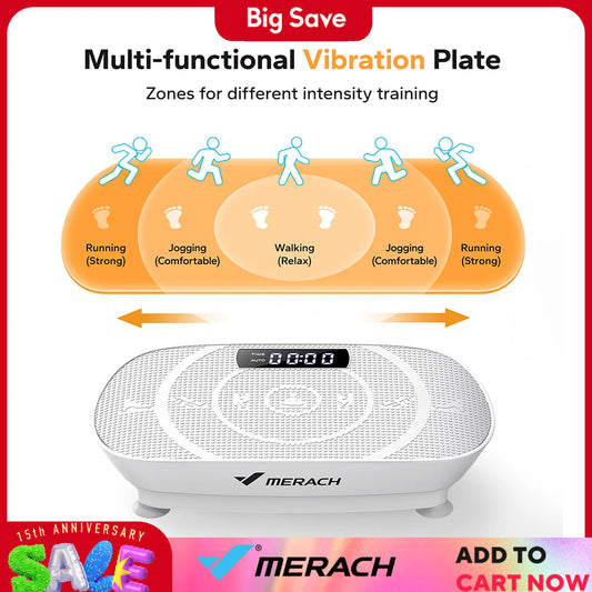 MERACH Vibration Plate Exercise Machine Whole Body Workout Power Vibrate Fitness Platform Vibration Plate Weight Loss & Shaping