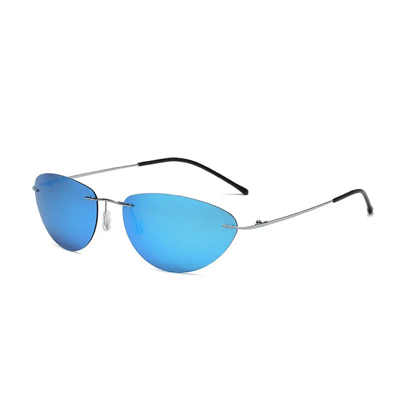 Fashion Rimless Square Sunglasses Mens Rectangle Photochromic Polarized Driving Sunglasses Oval Sun glasses UV400