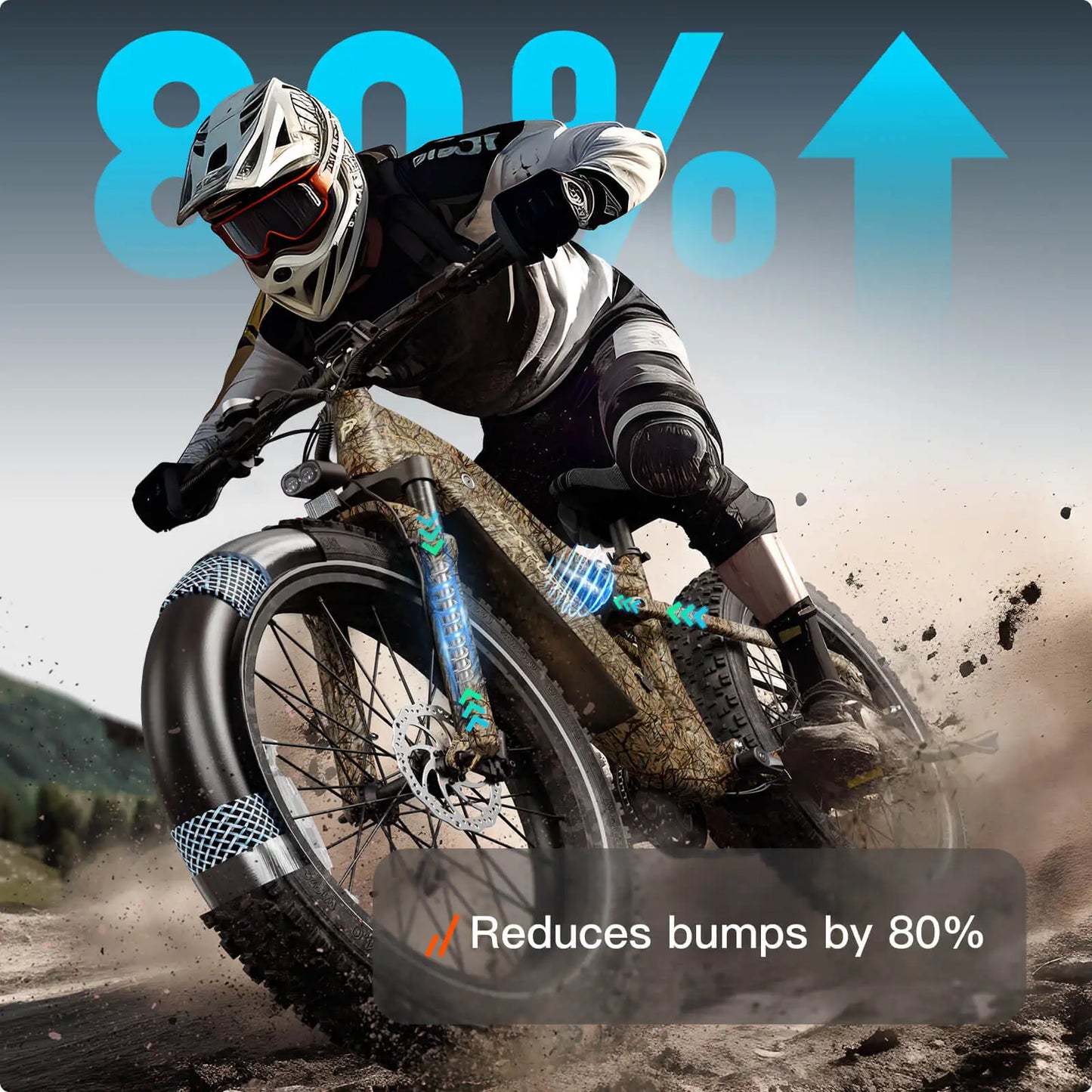PUCKIPUPPY Labrador-pro Electric Bike 26" Fat Tire Full Suspension Electric Mountain Bike 1350W 48V 20AH Ebike 2-Year Warranty
