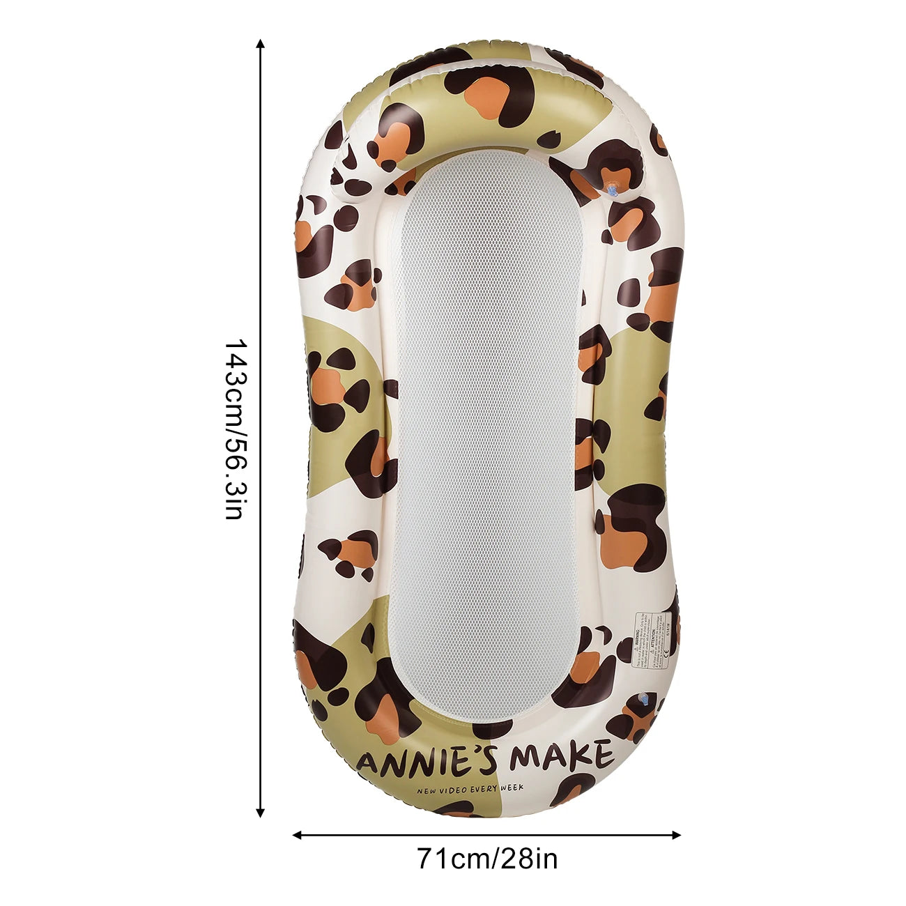 1PC Inflatable Pool Float – A Floating Mat Suitable For Swimming Pools, Lakes And Rivers, Made From Durable PVC – Leopard Print