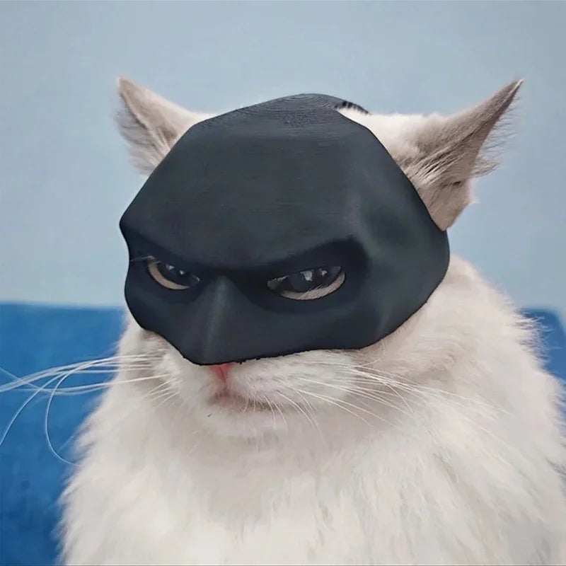 Cat Avenger Mask Black Bat Halloween Cosplay Hat Cat Funny Toys Cool Cat Masks Photos Props Pet Accessories