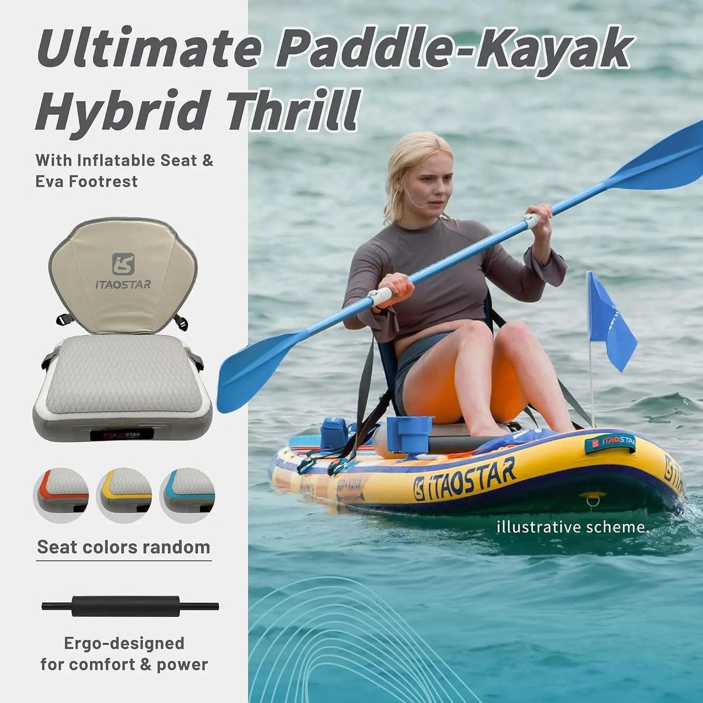 Extra Wide Inflatable Stand Up Paddle Board with Seat 12x35 Premium SUP Board Kit 5 Fins for All Levels Youth Adults