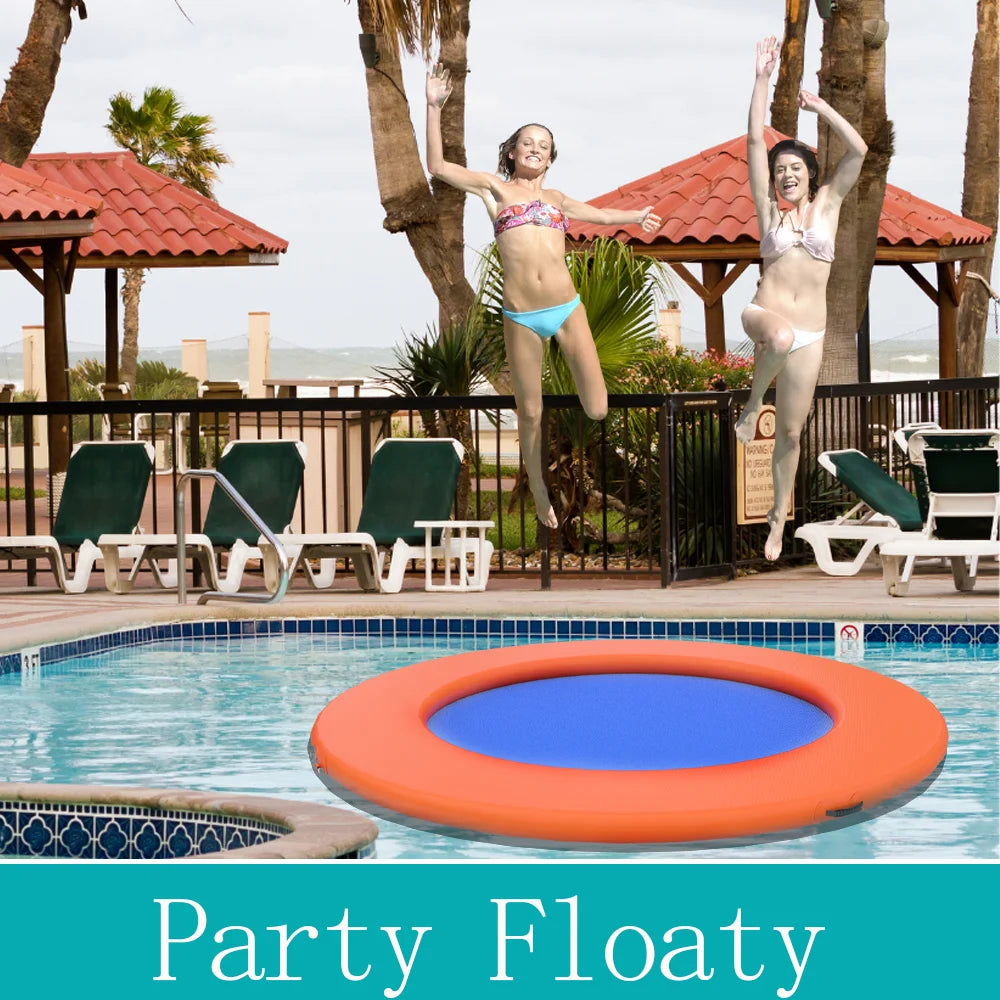 Spot 2025 new round floating ring inflatable floating platform suitable for swimming pool sea hammock new improved design