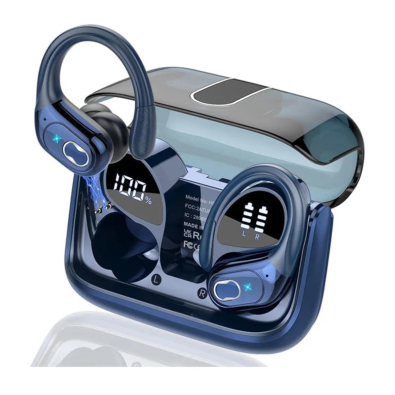 Wireless Earbuds Bluetooth 5.4, 75H Playtime Hi-Fi Stereo Deep Bass, ENC Mic IPX7 Waterproof Earhooks Sport Earphones.