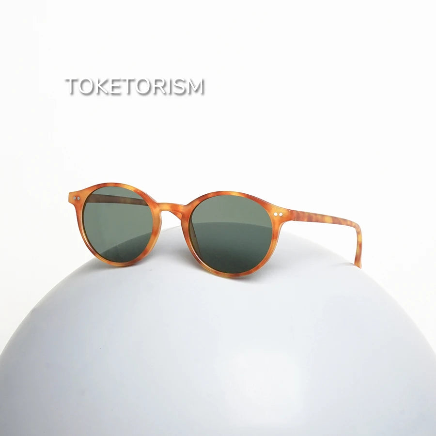 Toketorism Vintage Round Polarized Sunglasses For Women UV400 Men's Fashion Glasses