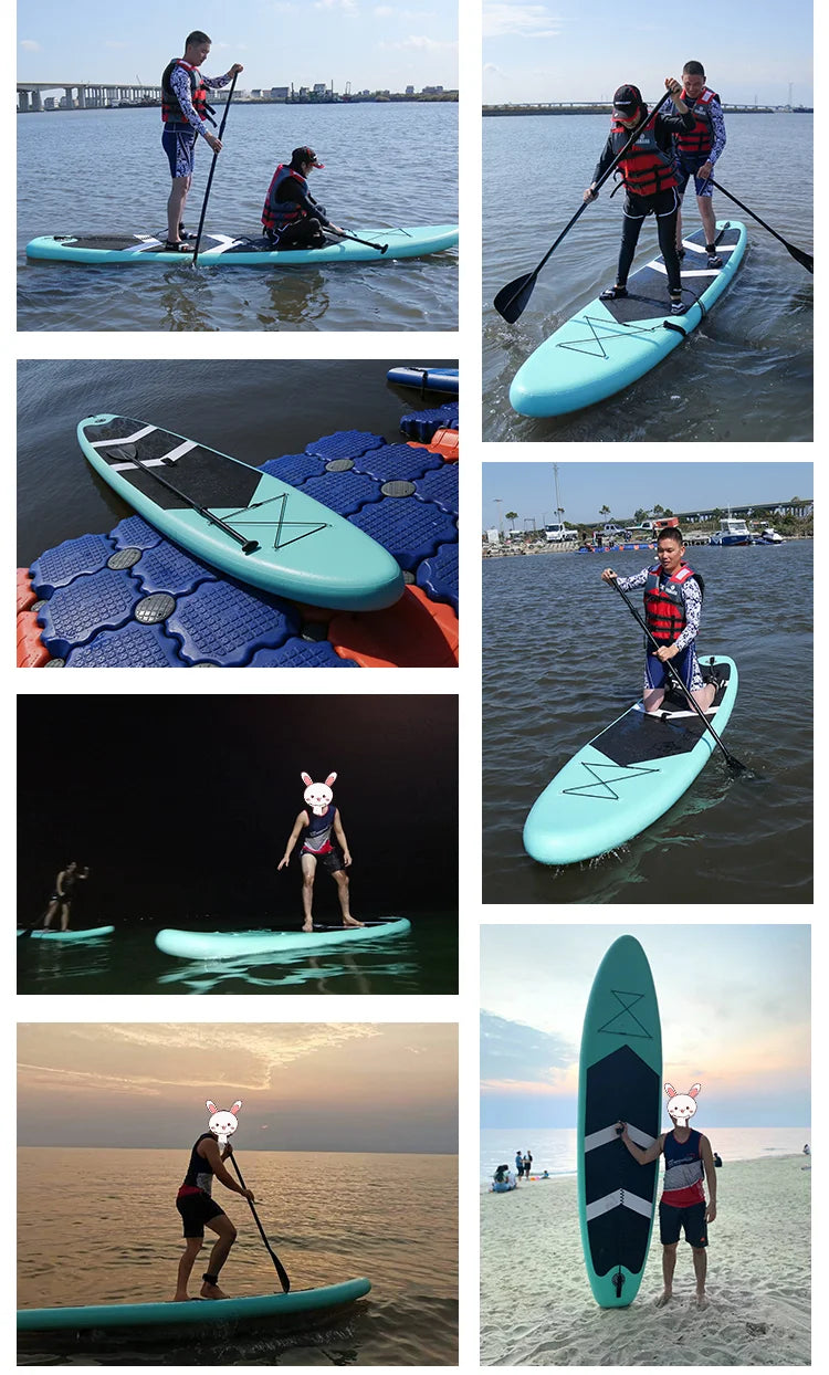 Inflatable Stand Up Sup Paddle Board   Upright Surfing Board Swimming Skateboard   Family Fun Playing with Wate