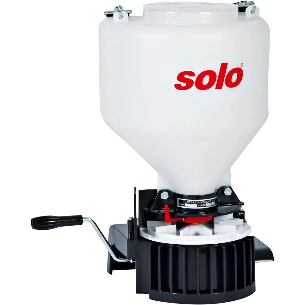 SOLO Inc. 421S 20LB White Portable Chest-mount Spreader with Comfortable Cross-shoulder Strap Fertilizer Seed Salt Ice Melt Hand