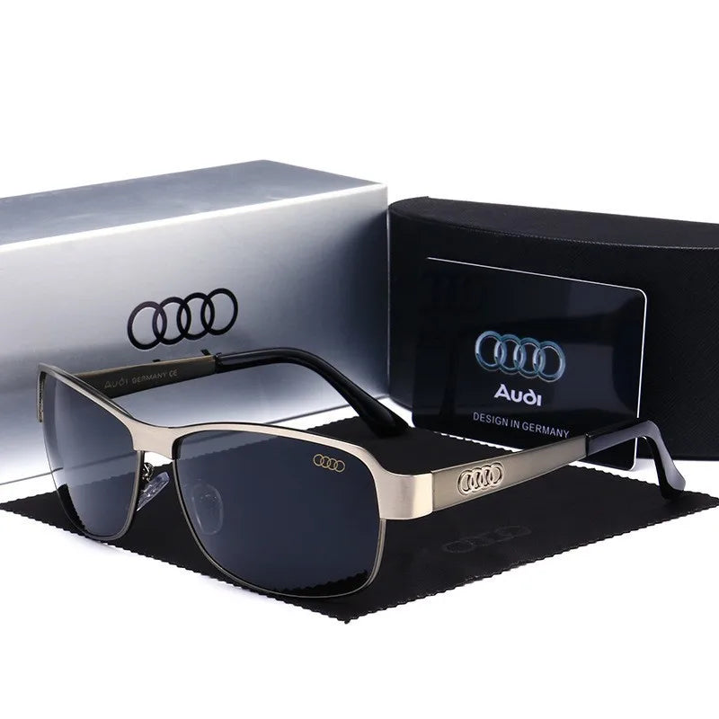 Audi Retro Oval UV400 Polarized Sunglasses for Men Women Motorcycle Glasses Anti-Glare Outdoor Adventure Shades 554