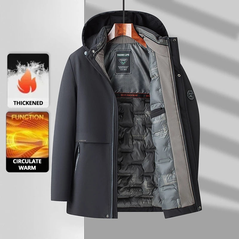 Top Grade Thick Fashion Casual Designer Outerwear Hooded Winter Warm Parka Coat Mens Newest Jacket Windbreaker Mens Clothes