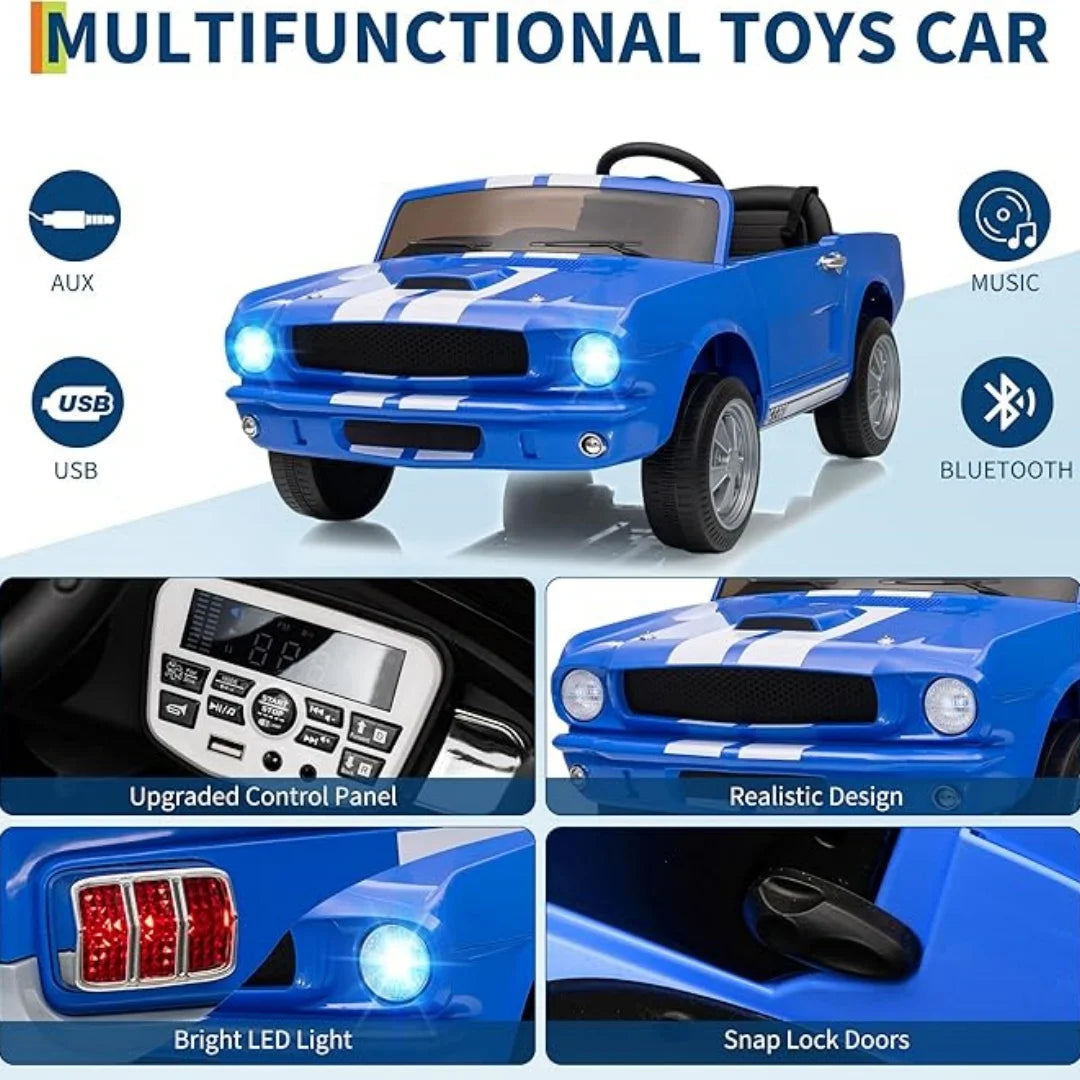 24V 7AH 2 Seater Ride on Licensed Shelby GT350, Ride on Cars with Remote Control, Ford Mustang Shelby Electric Vehicle