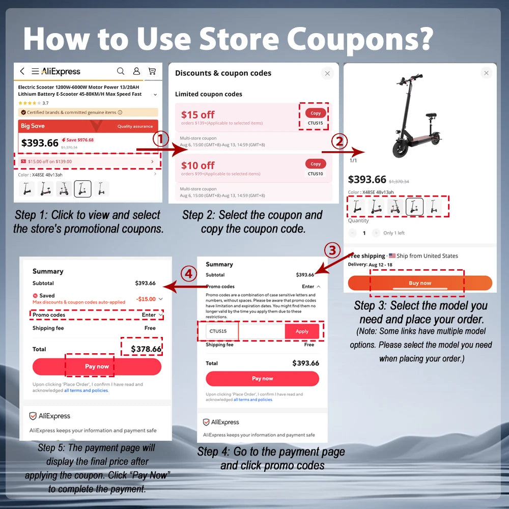 Multi-Model Electric Scooter 1200W-6000W Motor Power 13/20AH Battery E-Scooter 45-80KM/H Max Speed  Fast Shipping for Adults