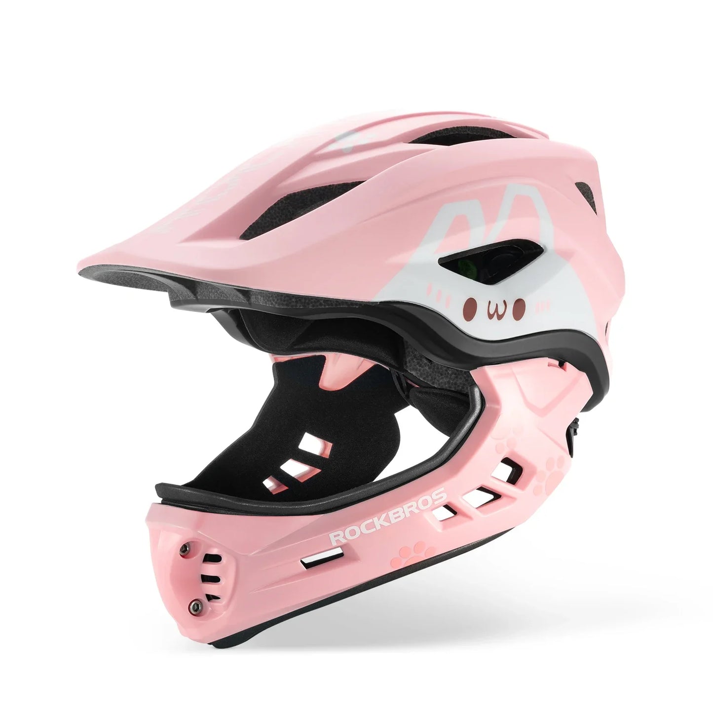 ROCKBROS Child Cycling Helmets Detachable Full Face Helmet Lightweight Adjustable Bicycle Scooter Helmet Safety Breathable