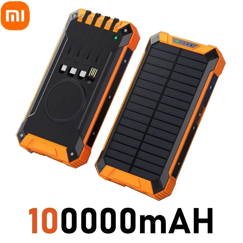 XIAOMI Solar Wireless Power Bank 200000mAh Large Capacity Fast Charging External Battery Outdoor Survival Emergency Equipment