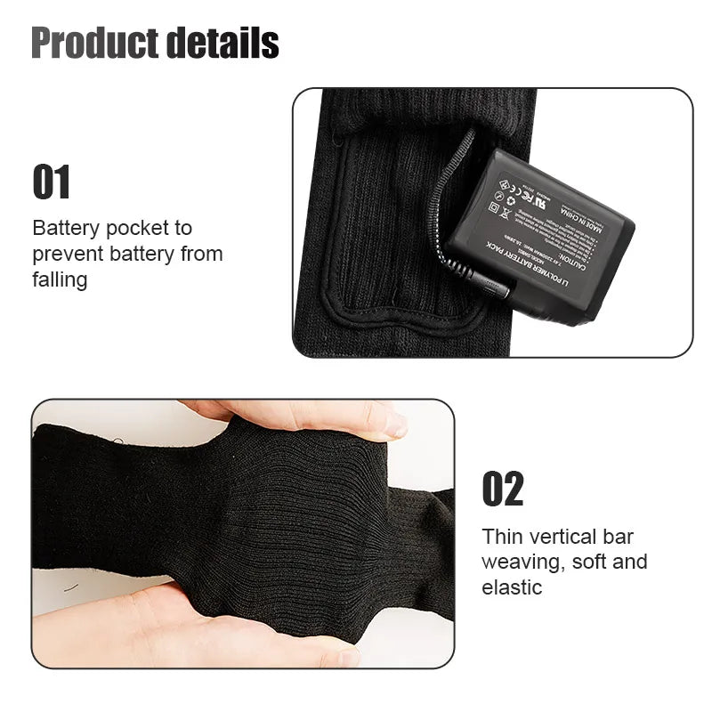 Snow Deer Winter Heated Sock Thermal Stockings Woman Men Ski Camping Warm Socks Sports Rechargeable Battery Foot Warmer