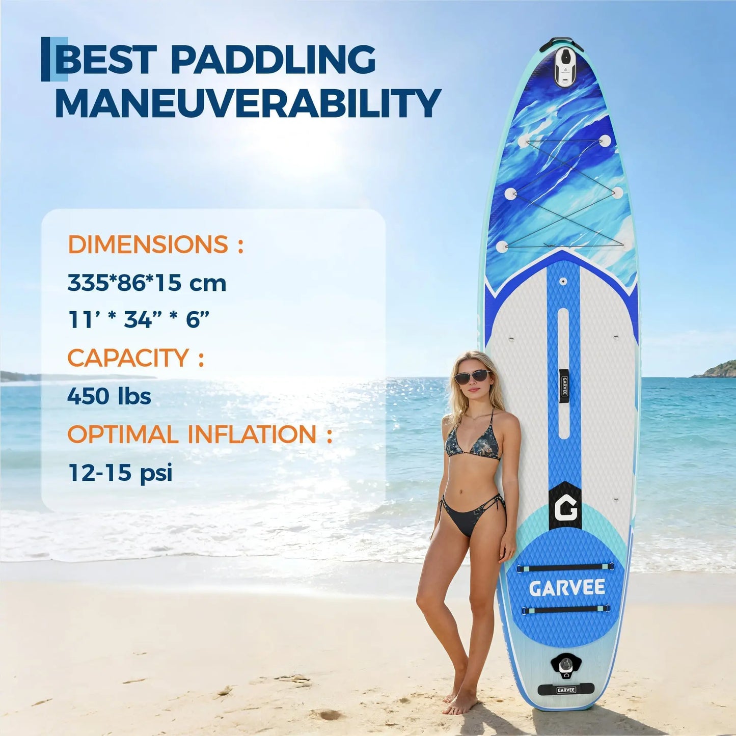 Inflatable Paddle Board,Inflatable Stand Up Paddle Boards with Premium SUP Accessories,450LB High Weight Capacity Wide