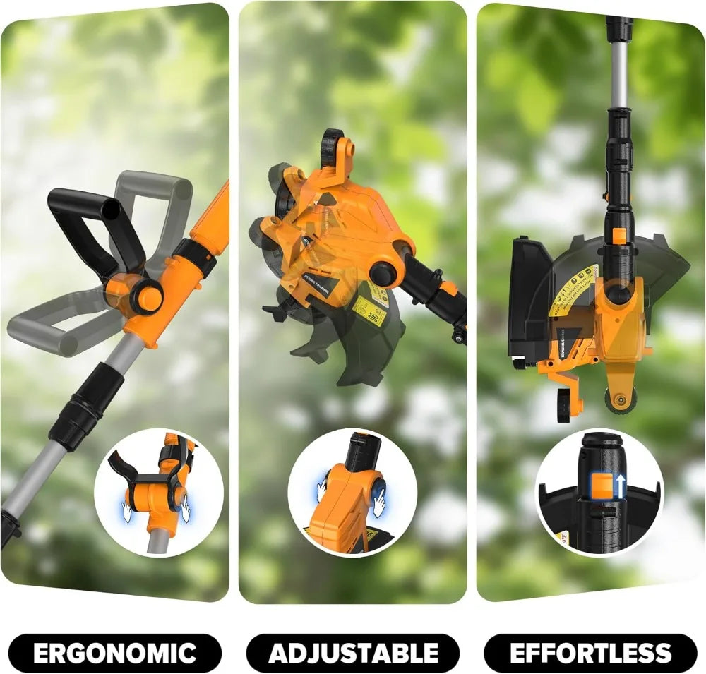 12" Cordless String Trimmer for Lawn, Automatic Feed Weed Eater with 4 Spools, Compatible with Dewalt 20V Max Battery