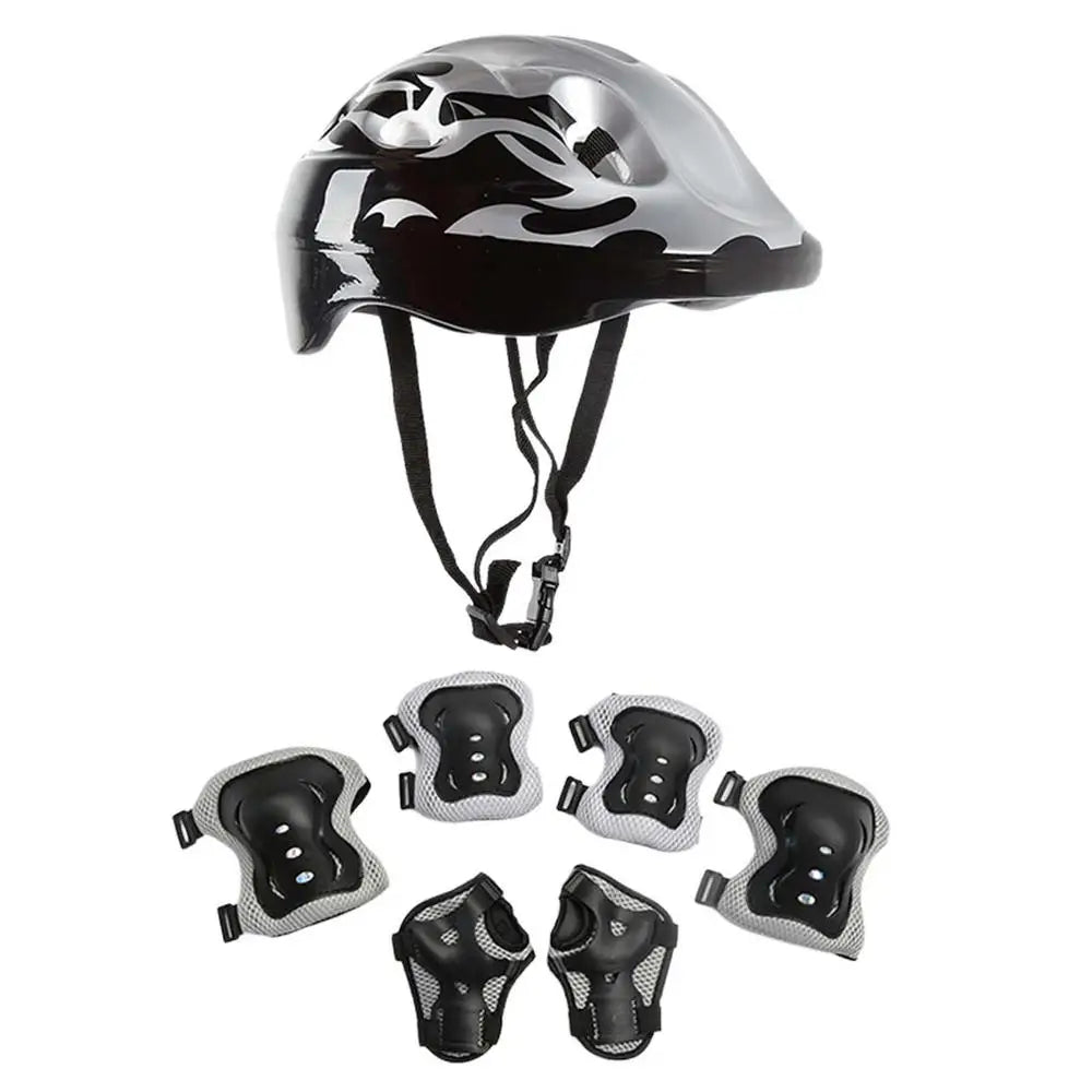 7Pcs Roller Skating Kids Boy Girl Safety Helmet Knee Elbow Pad Set Cycling Skate Bicycle Scooter Helmet Protection Safety Guard