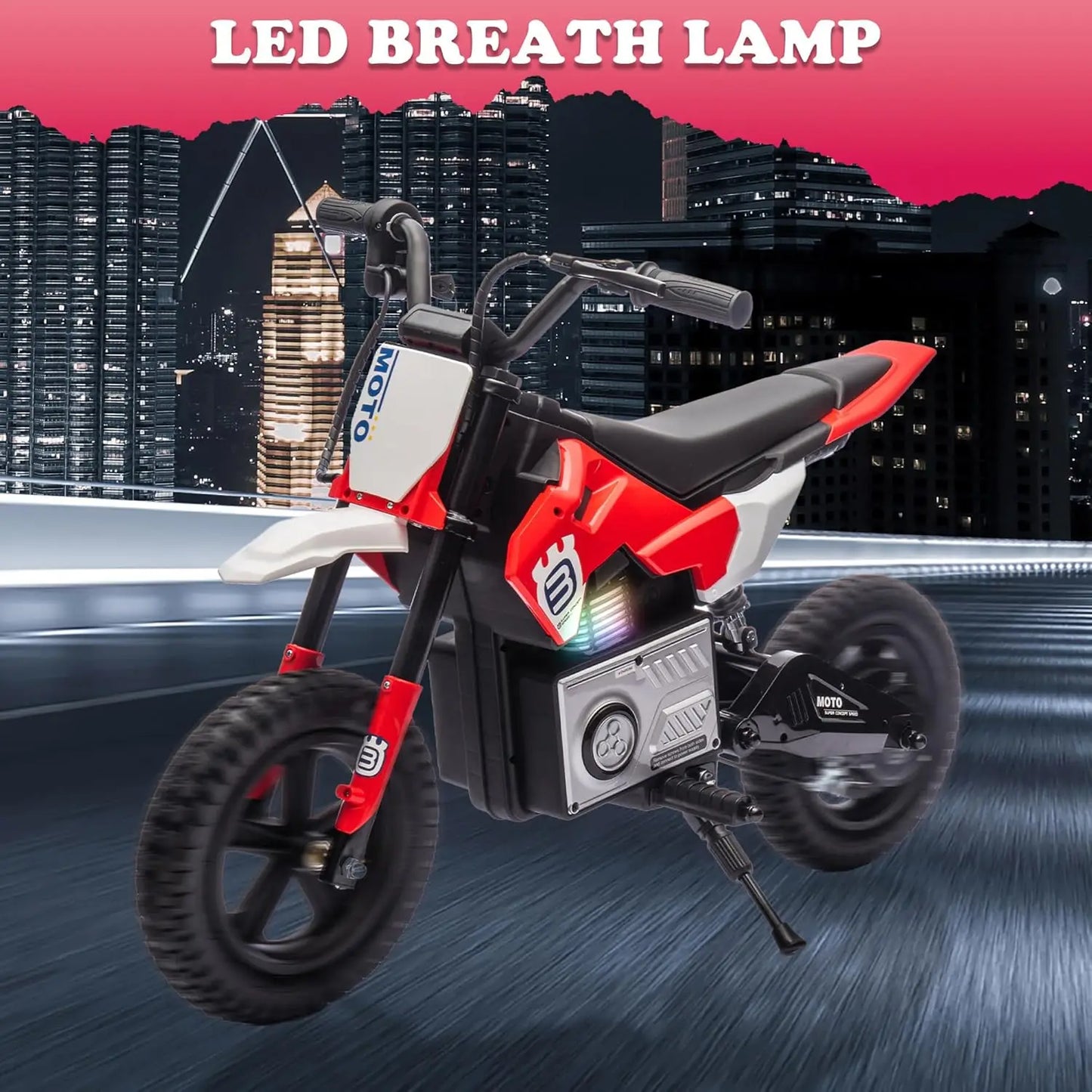 Electric Motorcycle for Kids Ages 5-15, 24V 200W Higher Speed Electric Dirt Bike, Kids Ride On Motorcycle with Rear Wheel Shock