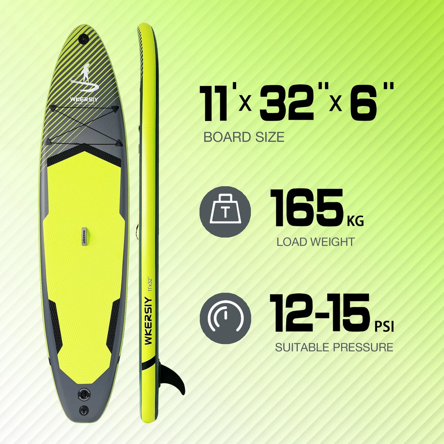 11'/335cm Inflatable Paddle Board Stand Up Paddleboard SUP for 2 Persons 32' Width 4 Colors with ISUP Accessories