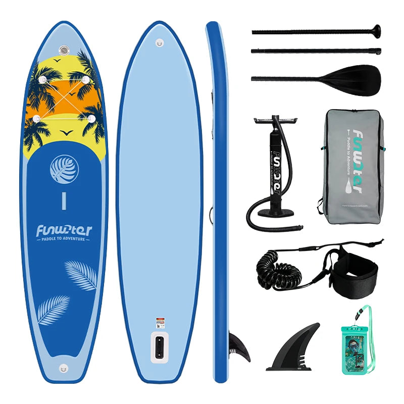 FUNWATER Inflatable Paddle Board Stand-Up Paddle Board Surfboard Ultra-Light for All Skill Levels With SUP Accessories