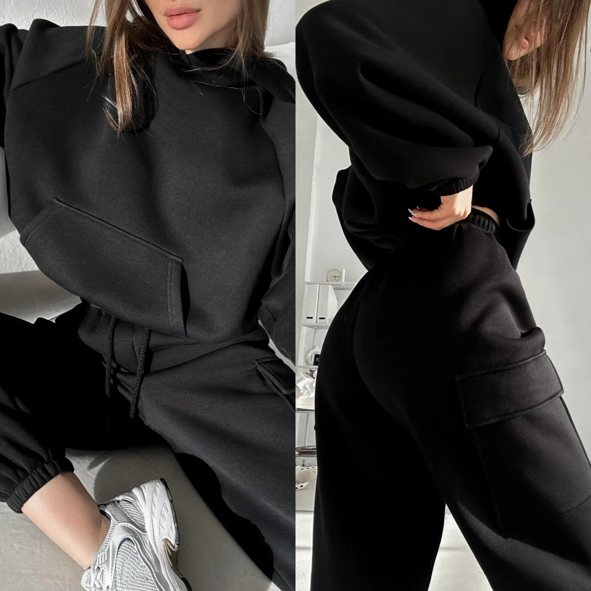 Sweatsuit Spring Outfits Women Sport Suit Zip Up Hoodie Jacket Sweater+Pant Running Jogging Workout Casual Set Tracksuit