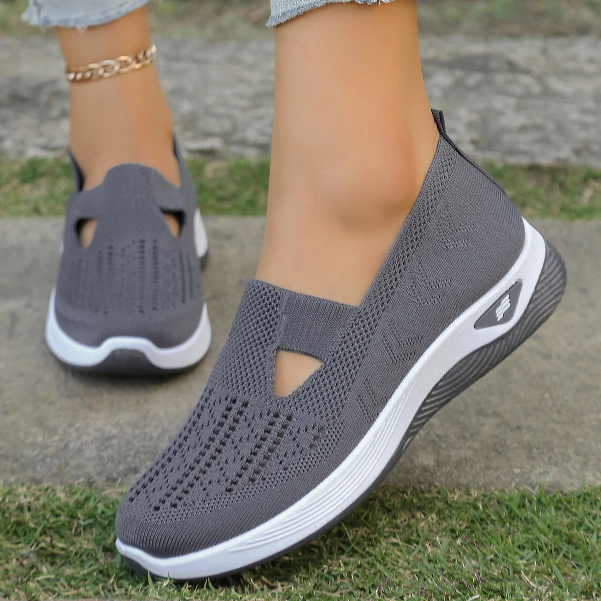 Women's shoes, women's sports shoes, summer flying woven mesh soft sole breathable sports shoes