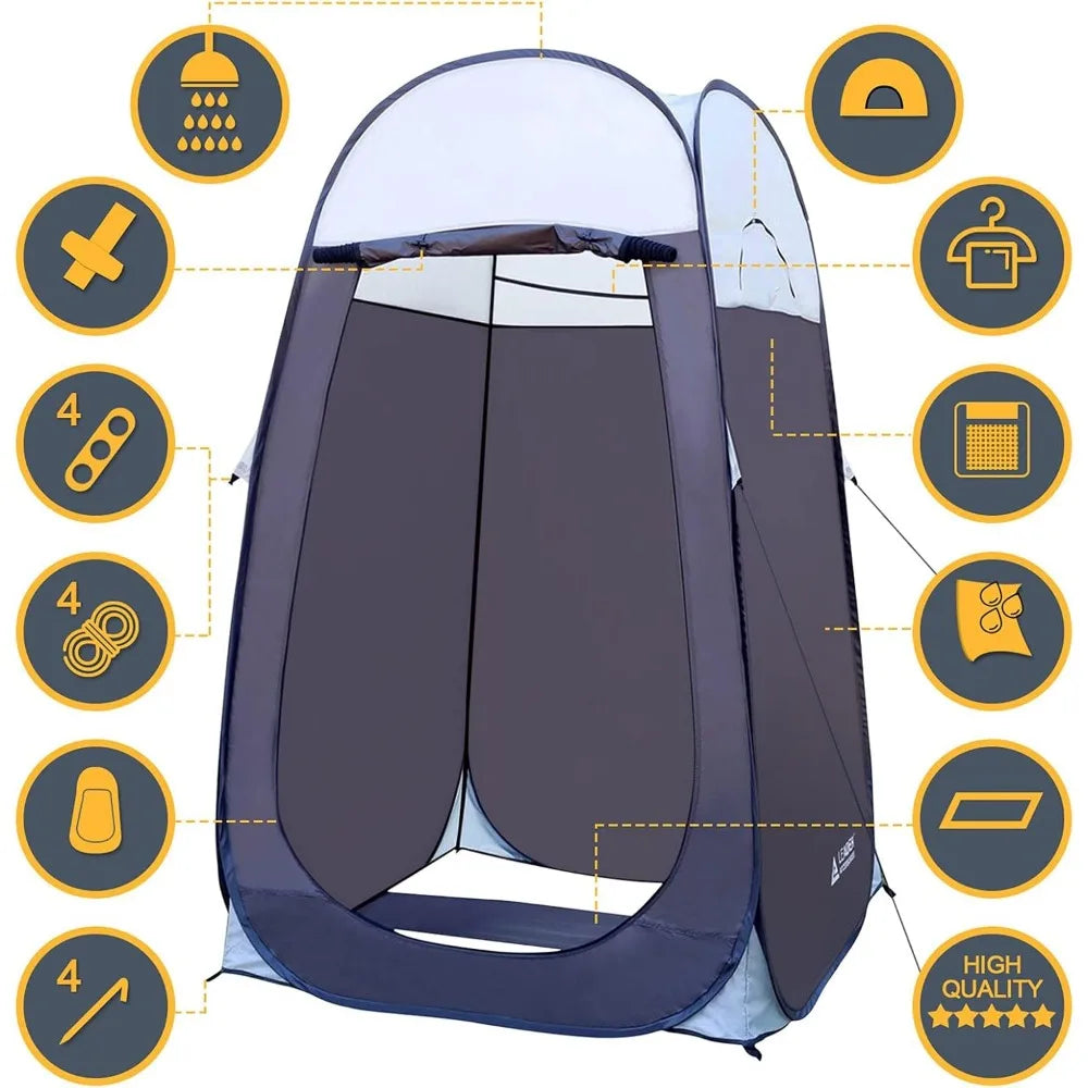 Extra-Large Pop-Up Shower Tent for Privacy - Leader Accessories 4' x 4' x 78 High, Portable Camping Changing Room Shelter
