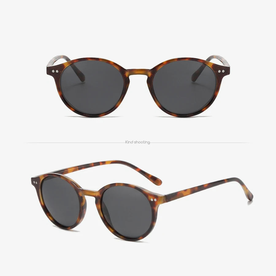 Toketorism Vintage Round Polarized Sunglasses For Women UV400 Men's Fashion Glasses
