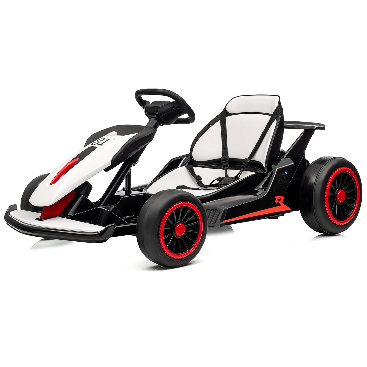 Electric Go Kart for Kids, 24V Drift Kart with 2X200W Strong Motor, 7AH Battery, Electric Pedals, Outdoor Race Ride-On Toys