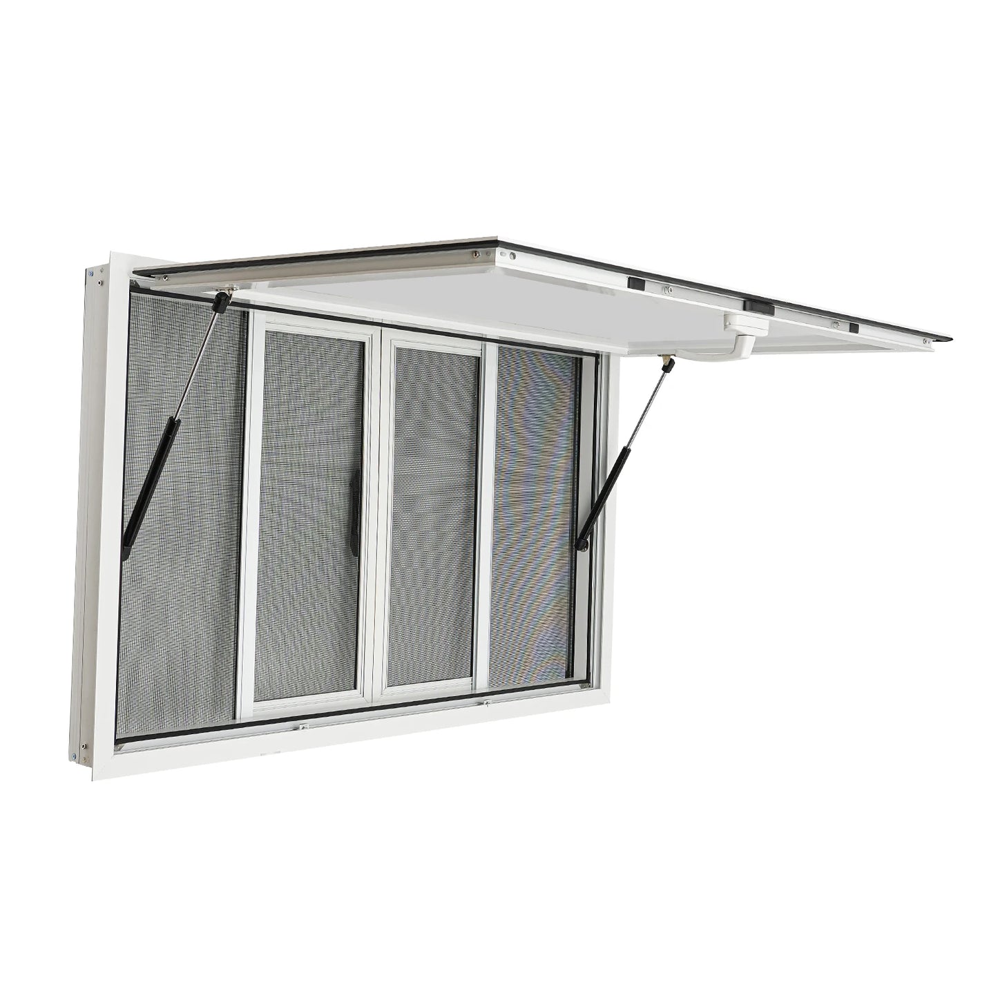 48"L x 30"W Food Truck Concession Stand Serving Window Awning w/ Hooks Waterproof Heavy-Duty UV-Resistant for Mobile Vendor Cart