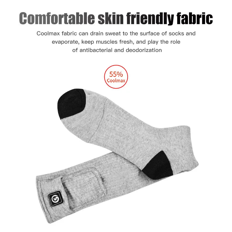 Snow Deer Winter Heated Sock Thermal Stockings Woman Men Ski Camping Warm Socks Sports Rechargeable Battery Foot Warmer