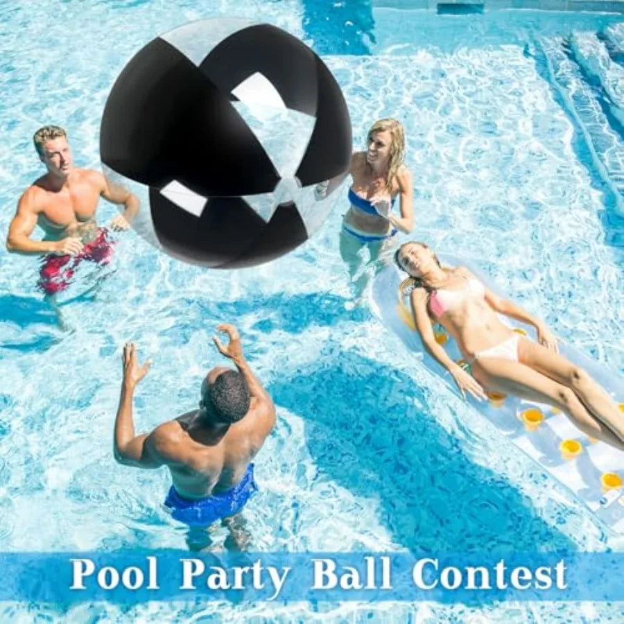 4 Pcs Inflatable 5 Feet Giant Beach Ball Summer Pool Toy for Adult Family Swimming Party PVC Plastic Jumbo Ball in Blue for Bir