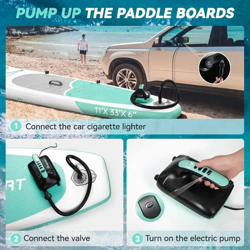 HOT SELLIG QUALITY 11FT Premium Inflatable Stand Up Paddle Board With Electric Pump, Yoga Board With SUP Accessories & Carry Bag