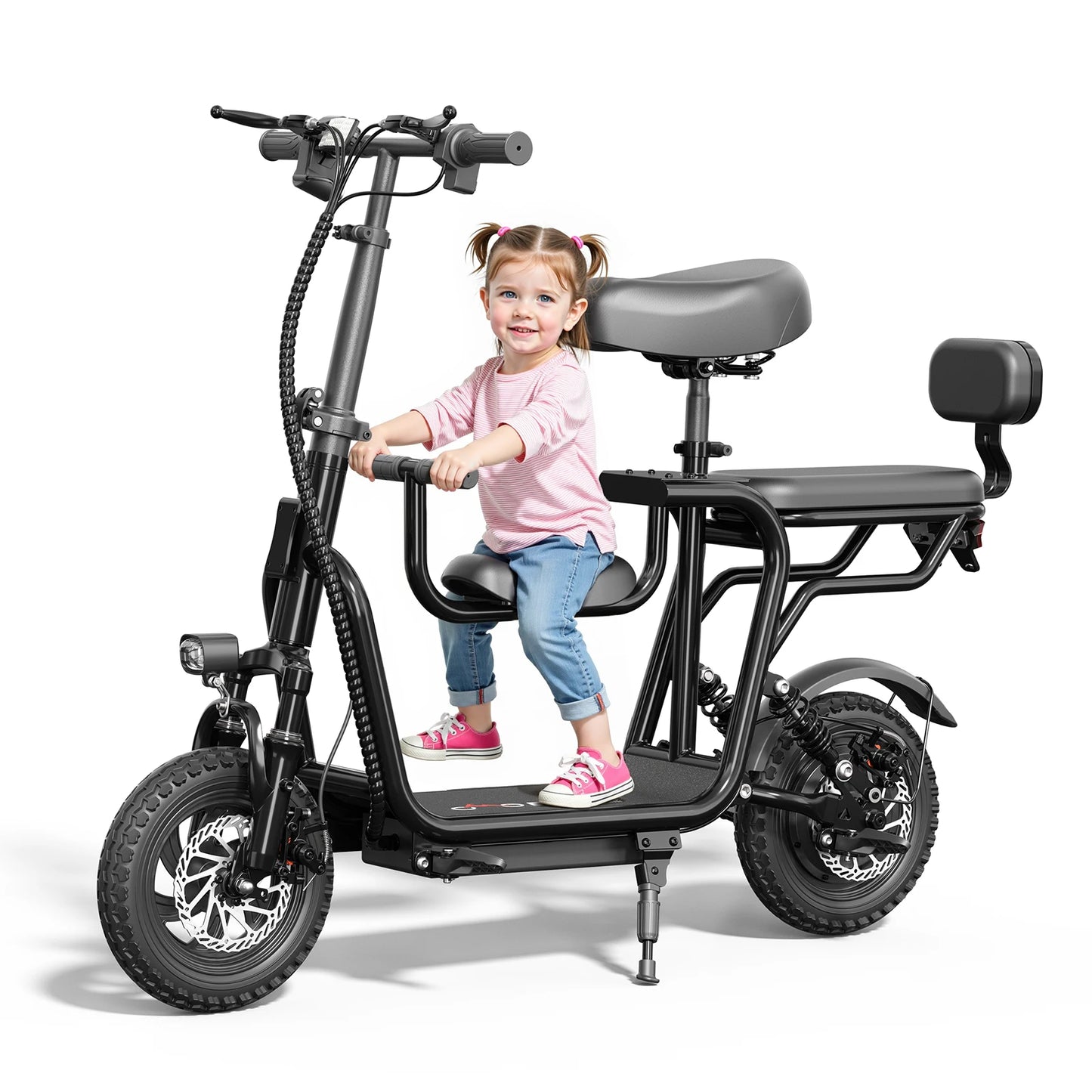 14" Foldable Electric Scooter with Seat for Adult,Peak 750W Motor with 48V 10Ah Dual Disc Brakes 20 Miles Range 4-6 Hours Charge
